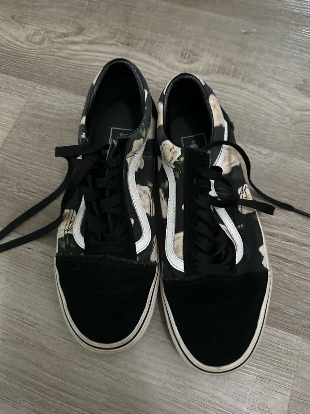 Vans Black Floral Old Skool Lace-Up Sneakers